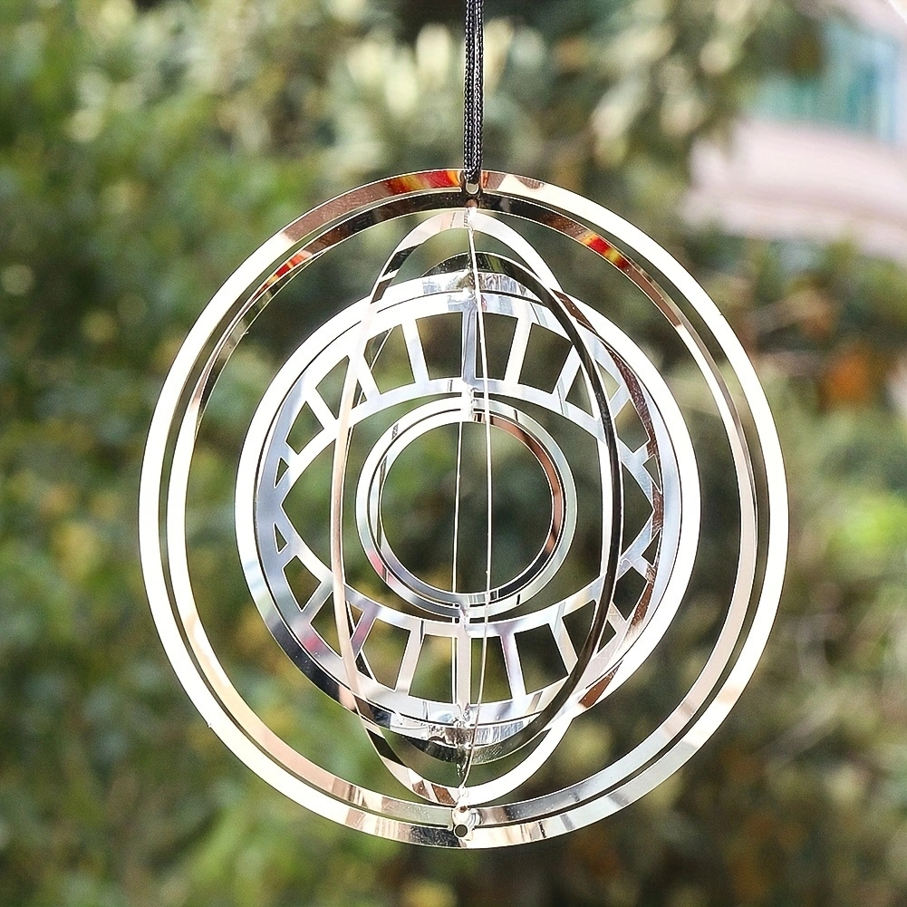 Home Stainless Steel Rotating Wind Chimes   Temu