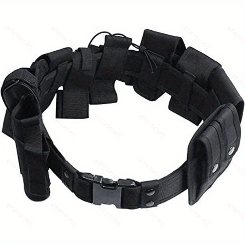 Heavy Duty Tactical Belt With Quick-release Buckle And 10 Pouches For  Essential Gear - Temu