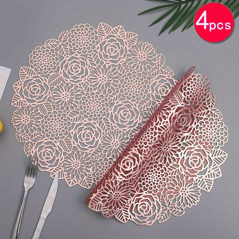 Elegant Round Flower Placemat For Dining Table Setting - Temu