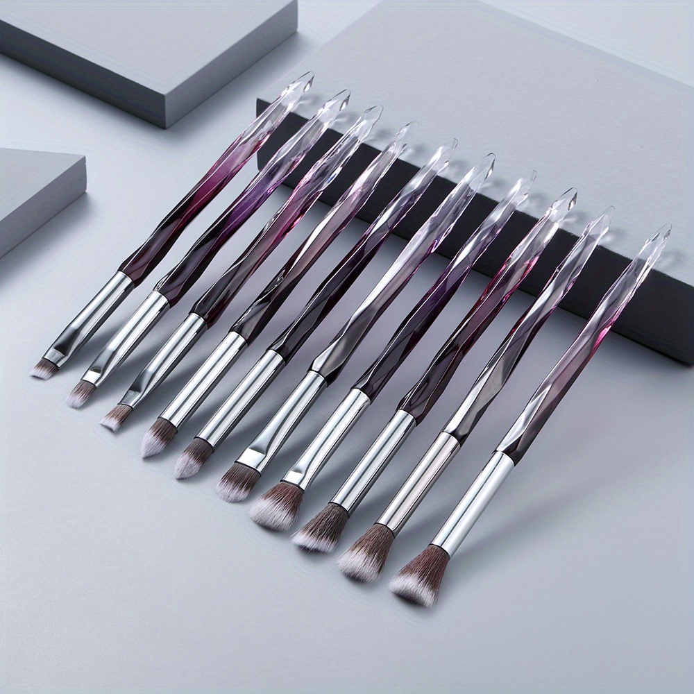 Eye Makeup Brushes Premium Synthetic Bristles Crystal Handle Temu New