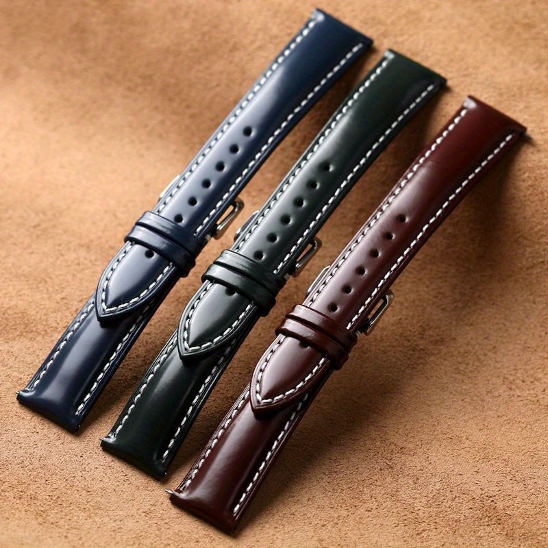 Quick Release Genuine Leather Watch Strap 18 19 20 21 22mm, Hand Stitched, Horsehide Leather, Suitable For Men And Women, Spring Bars, Ideal choice for Gifts details 2