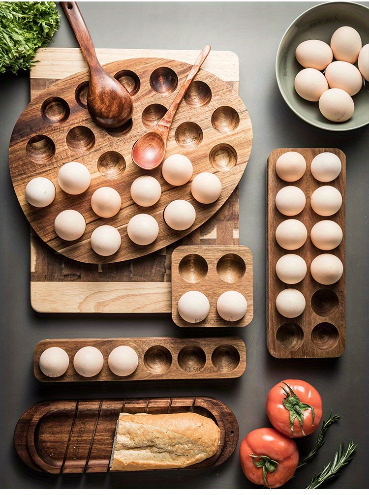 Egg Basket Hen Shaped Egg Holder Solid Wood Storage Rack - Temu