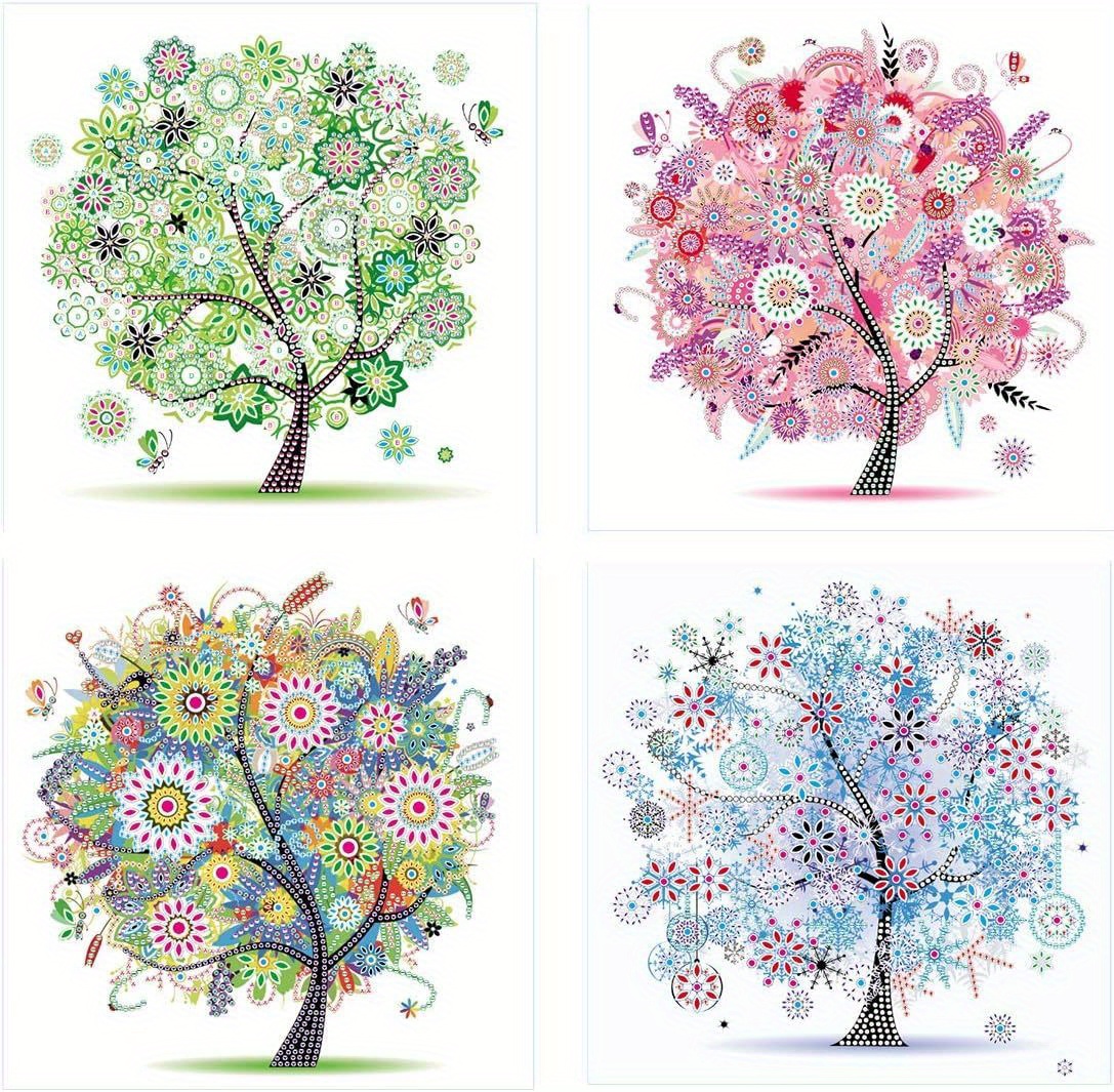 5d Artificial Diamond Art Painting Tree Large Rhinestones - Temu