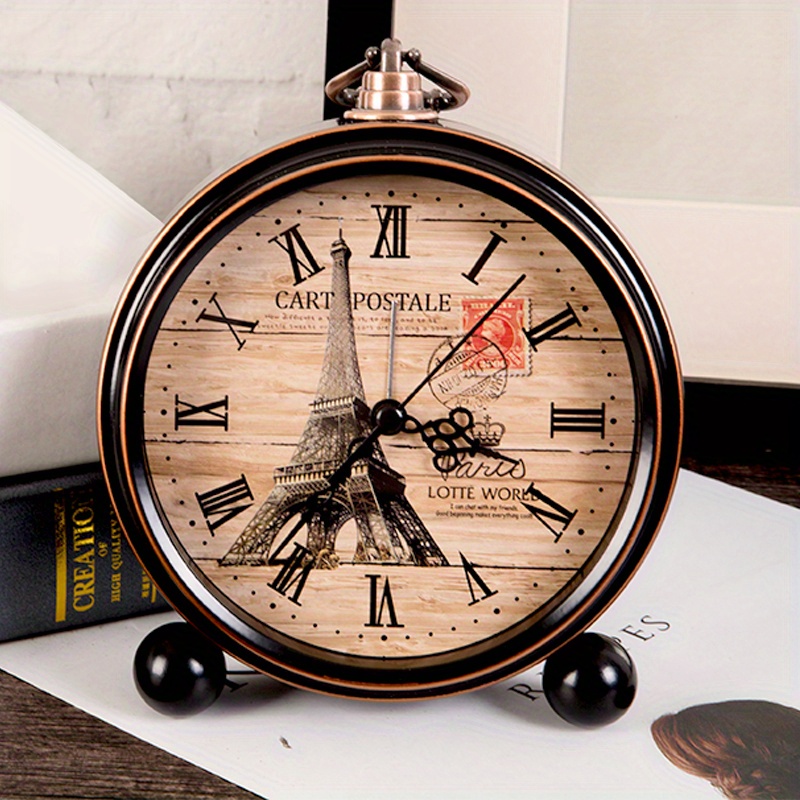BELLE VOUS Reloj Mesa Silencioso Vintage 23 x 15 cm Reloj Mesita de Noche  Antiguo, a
