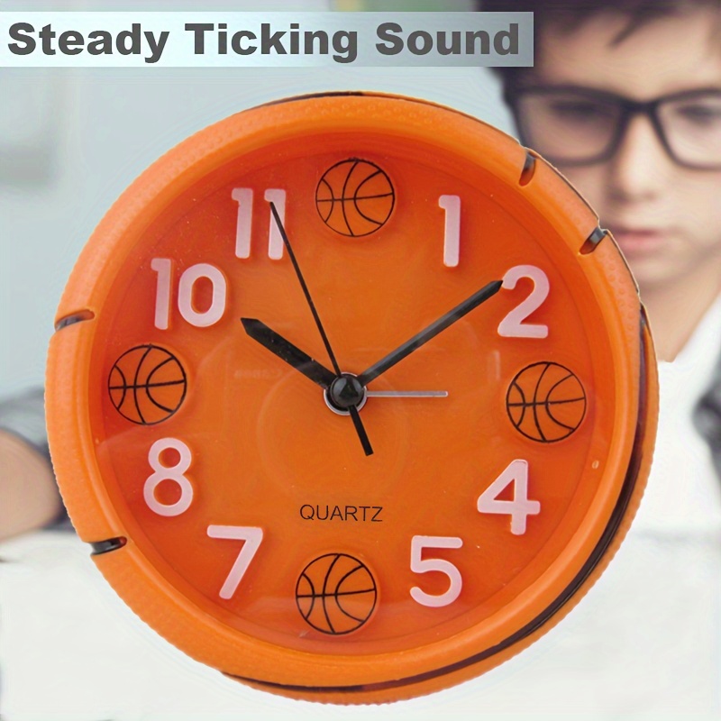 Football Basketball Shape Alarm Clock Plastic Material Steady Ticking Sound Movement Student