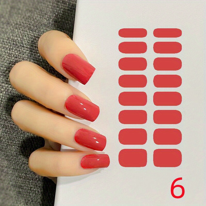 Solid Full Nail Edge Stickers With Nail Rasp - Nail Sticker Series