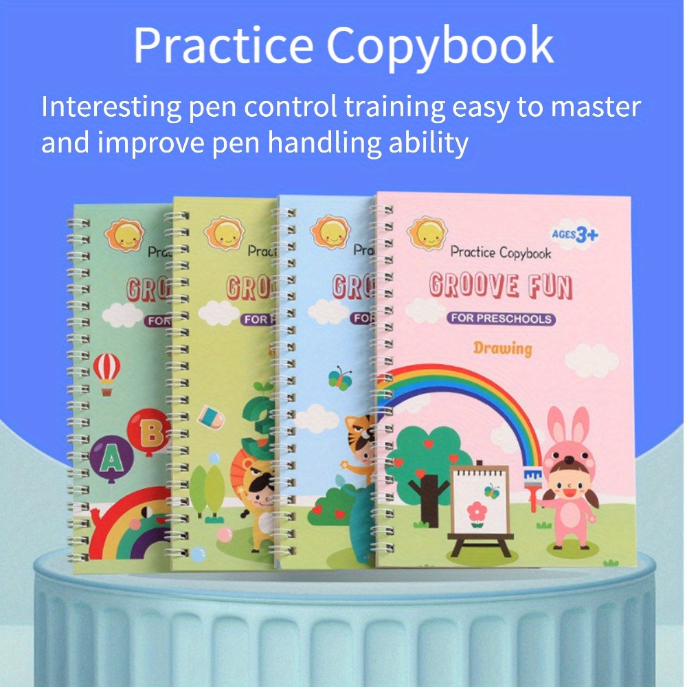 NEW Spanish Magic Book Learn Writing Math Practice 3D Copybook Workbook  Reusable Children's Writing Student Textbook Kid Gift - AliExpress