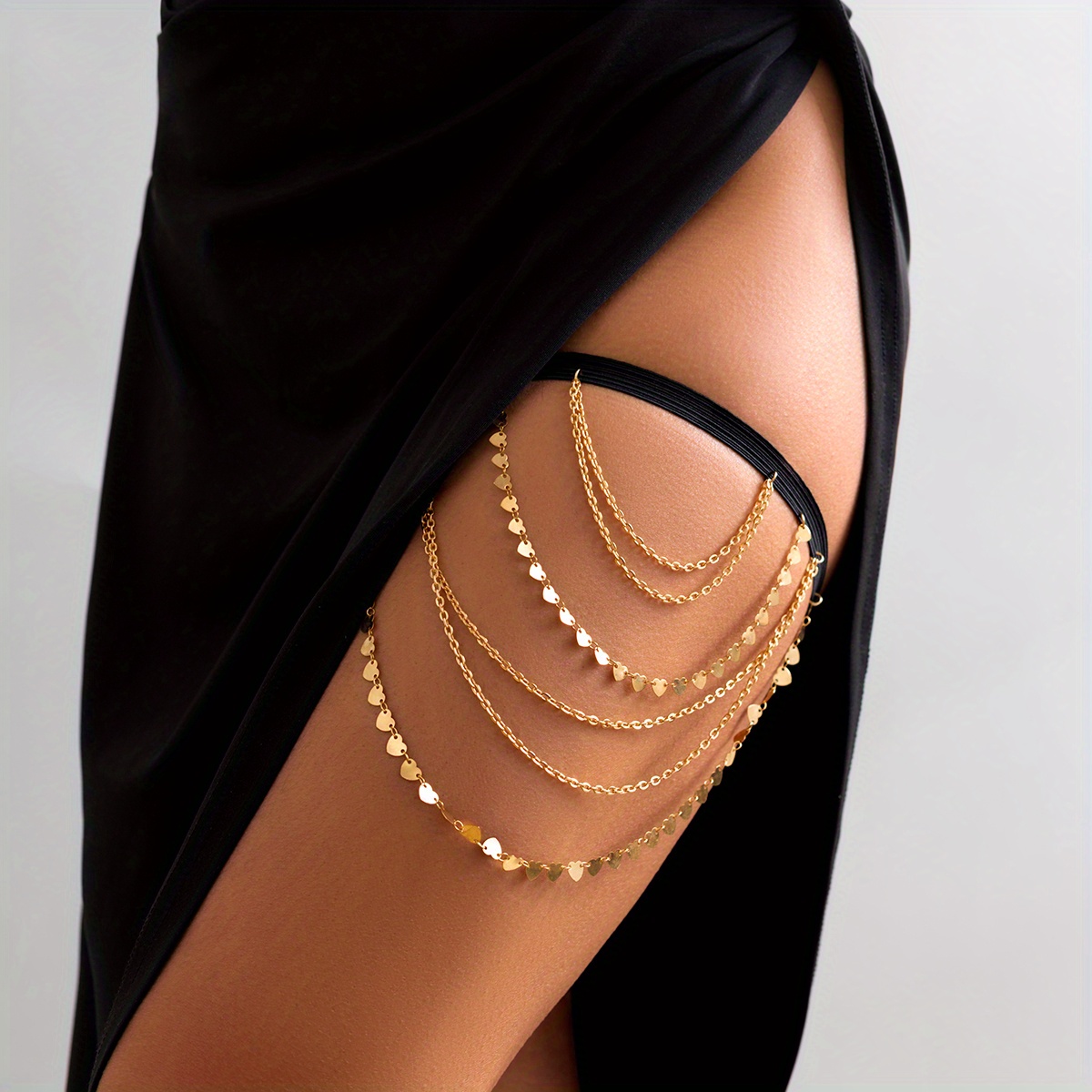 Handmade Love Chain With Multiple Layers Of Tassel, Elastic And Sexy Leg Chain Body Accessory.