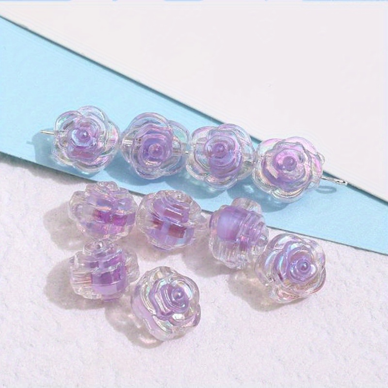 12mm Rose Glitter Acrylic Beads