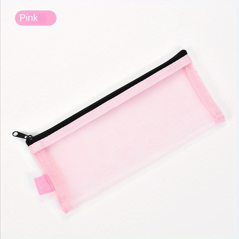 1pc Transparent Mesh Pencil Pouch, Cute Stationery Case For Girls & Boys In  Kindergarten, Primary School Or Middle School