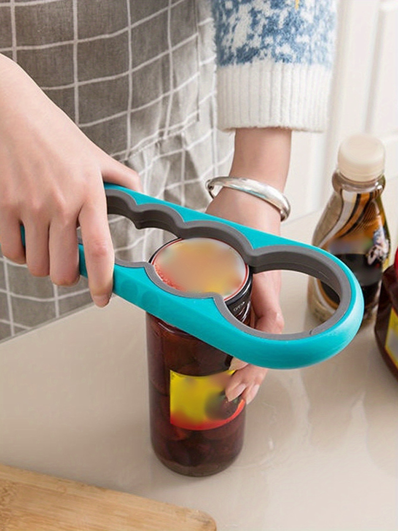 Jar Opener Jar Key, Easy Grip Jar Lid Opener Plastic Jar Opener For Weak  Hands, Elderly, Children, Kitchen Gadgets - Temu