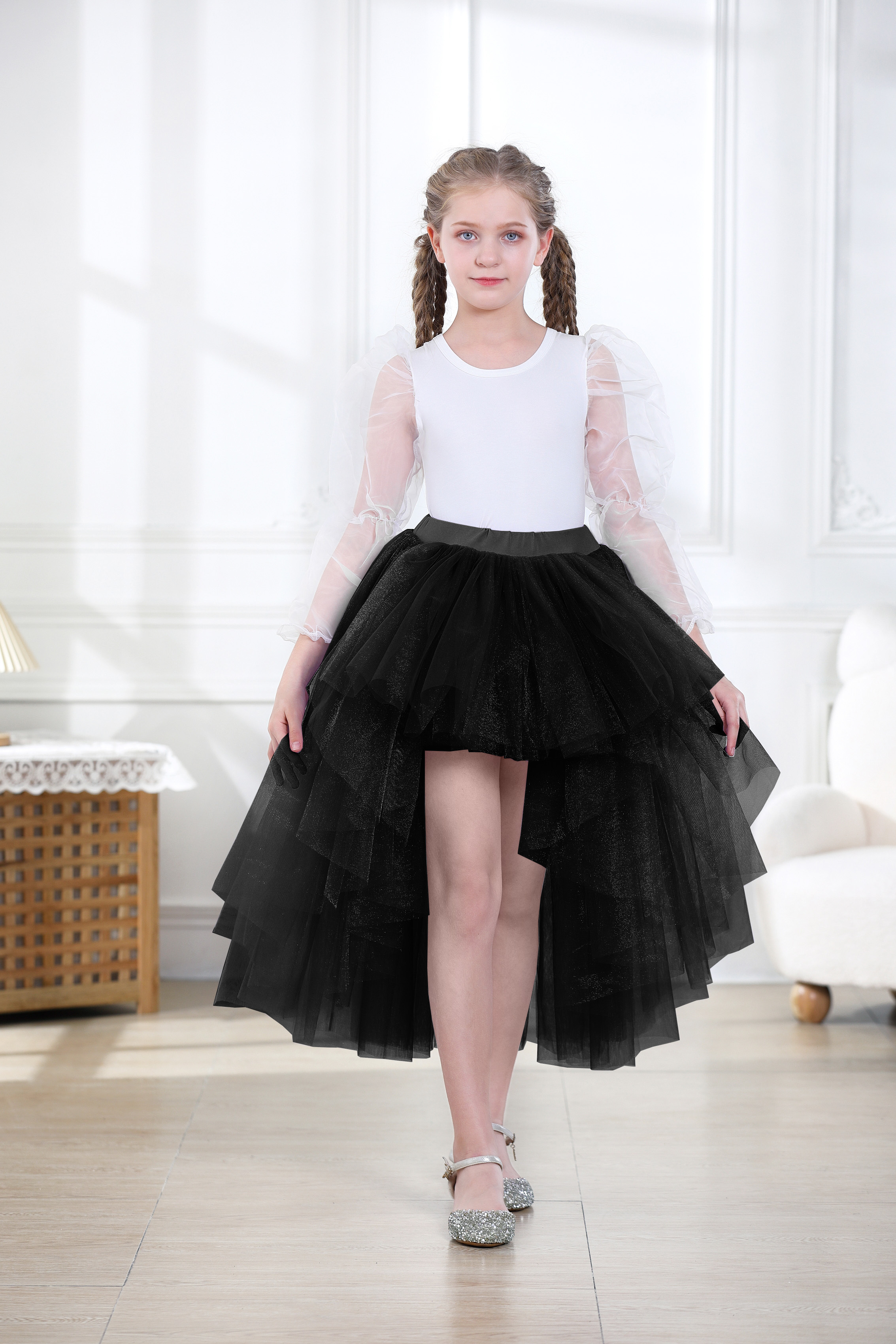 Falda tutú negra de 1002ª generación, top Tutu, ropa de otoño para niñas,  suéter, abrigo de punto de estrella, cárdigan, traje de pettiskirt esquí  esquí Gafas de esquí