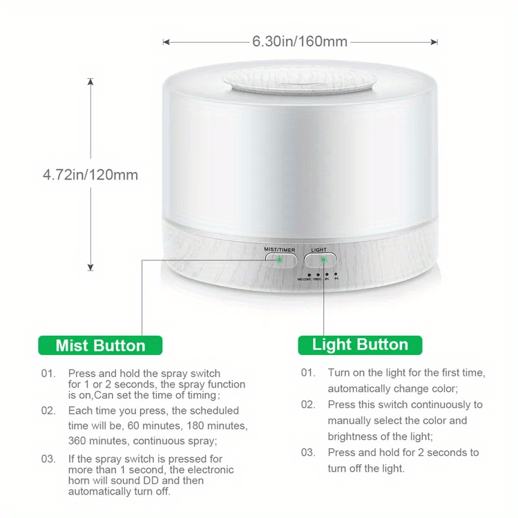 1pc aroma diffuser essential oil large room office 500ml wood color diffusers for home night lamp cool mist air humidifier for bedroom quiet with remote control ambient 7 led light waterless auto off aromatherapy diffuser for gift details 10