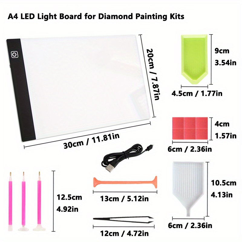 led light board for diamond painting kits usb powered led light pad for diamond painting adjustable brightness with diamond painting tools copy board night light note pad kids toy learning game