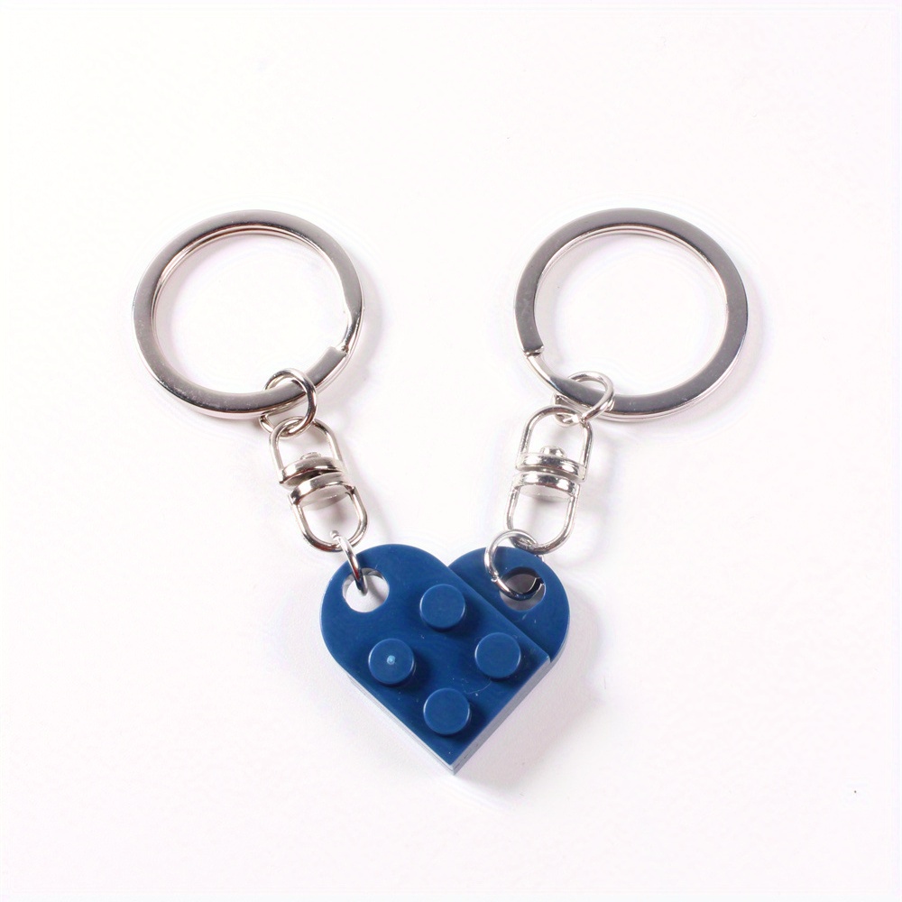 1pair Fashion Love Heart Brick Keychain Couples Friendship Women Men Girl  Boy Key Ring Birthday Jewelry Gift 20 Colors Optional, Check Today's Deals