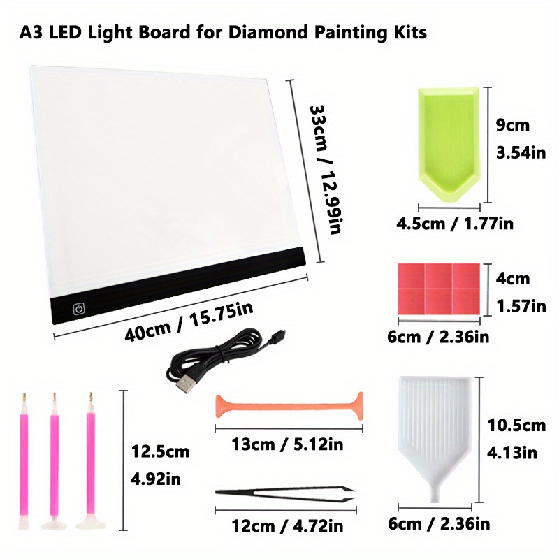 5d Diamond Painting Tools Led Light Pad Diamond Painting - Temu