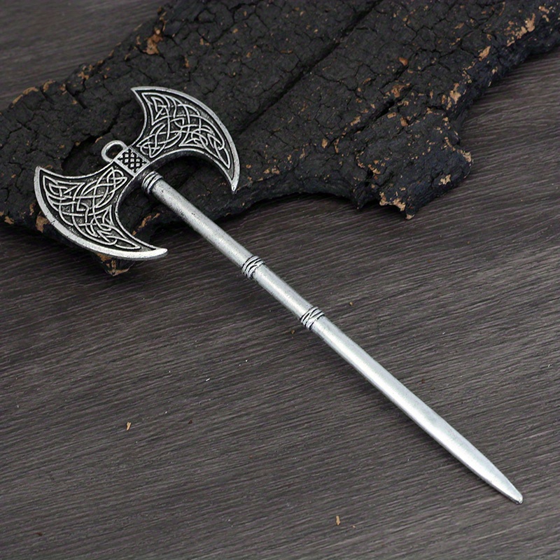 WeCrafty Cute Sword Hair Stick | Sword Hair Pin | Gothic Hair Stick | Witchy Hair Stick | Japan Hair Stick | Celtic Hair Pin - Silvery