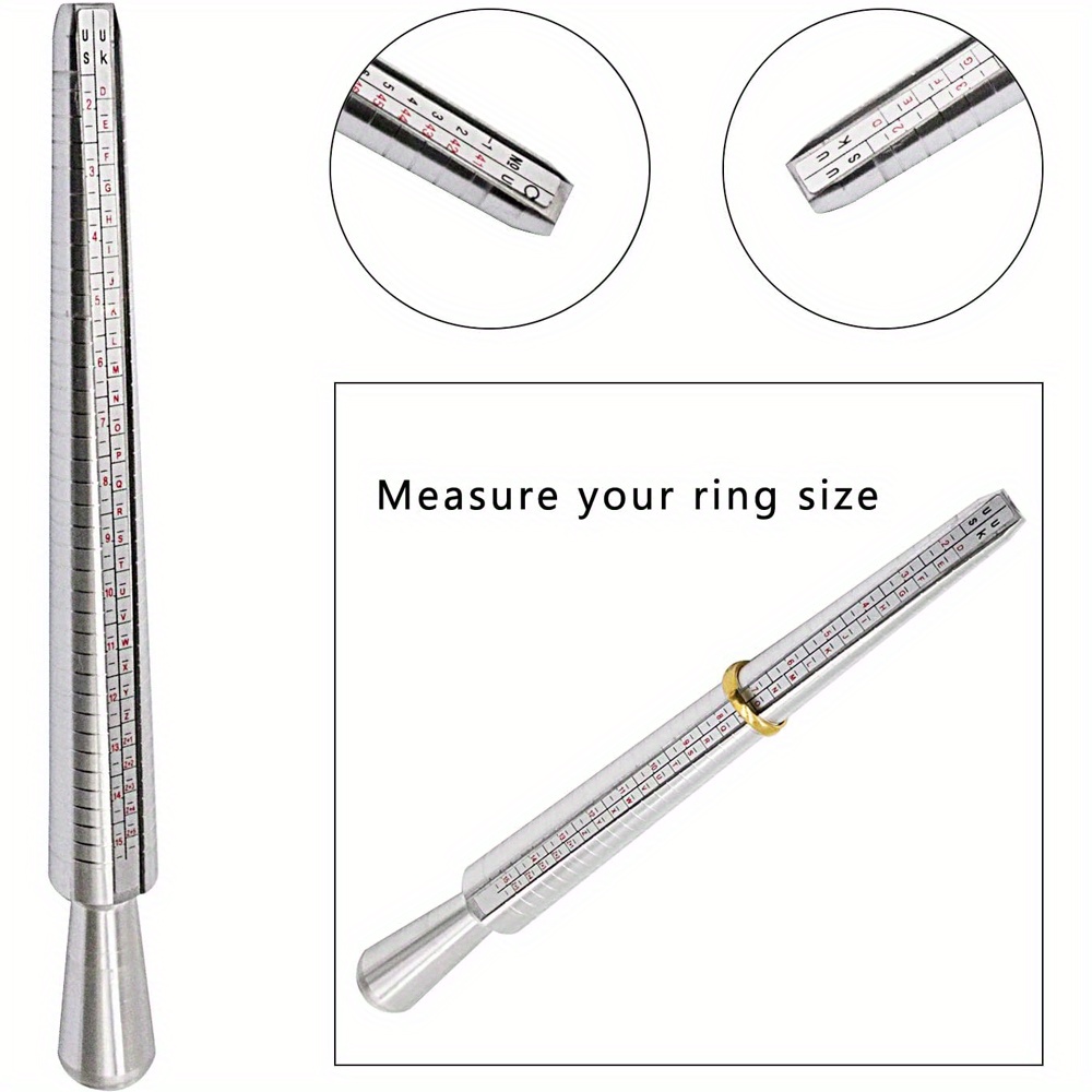 1-16 Steel Ring Mandrel Graduated Marked Sizer Metal Jewelry Sizing Tool  Stick