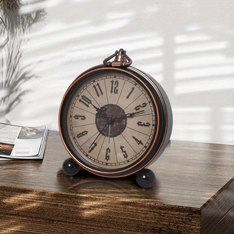 Despertador Analogico Silencioso, Reloj Mesa Metal Rojo Retro, Clasico  Reloj Sobremesa Vintage sin Tictac para Mesilla Dormitorio 8cm ShuxiuWang  9024715256812