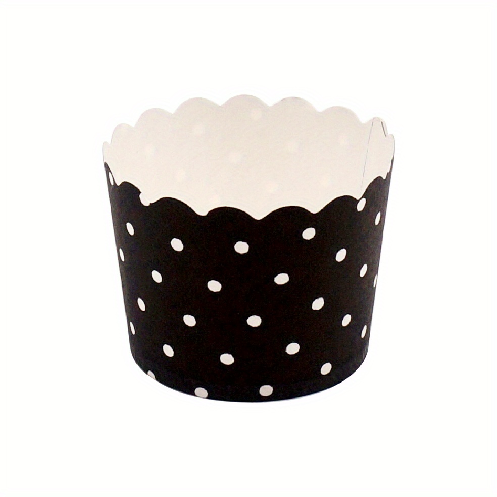 KING / JUMBO Cupcake Liners / Baking Cups – Black w/ white polka dot – Cake  Connection