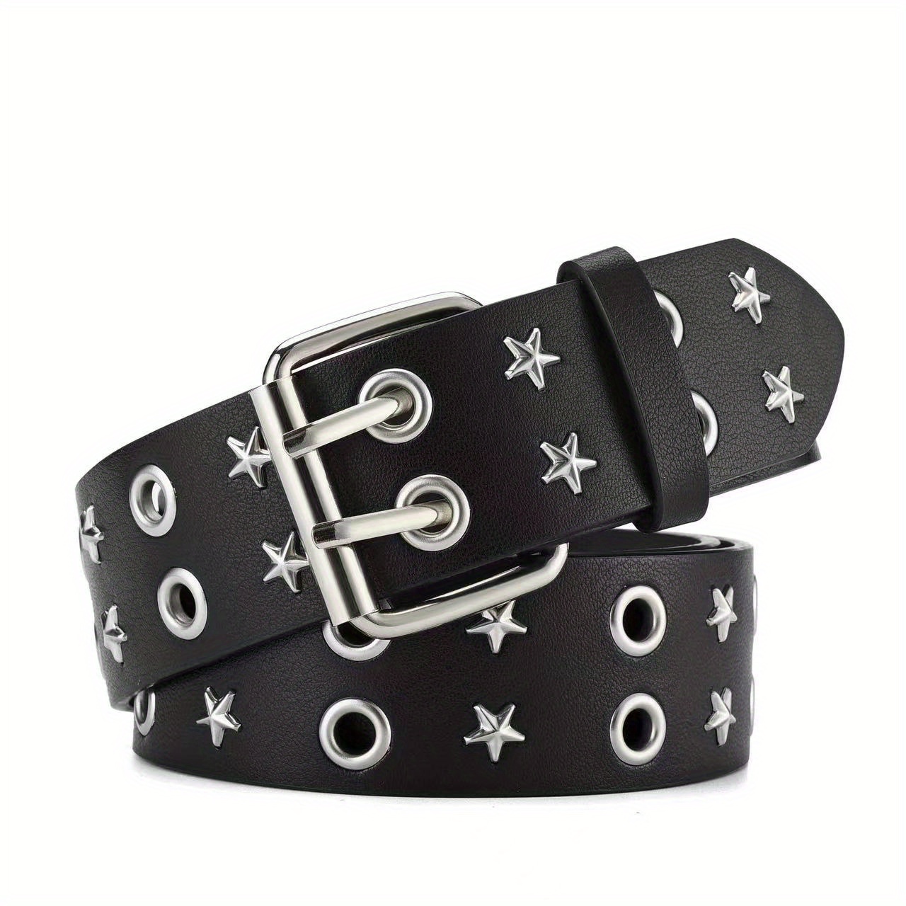 Luxury Square Bead Rivet Belt Metal Pyramid Straps MenandWomen's