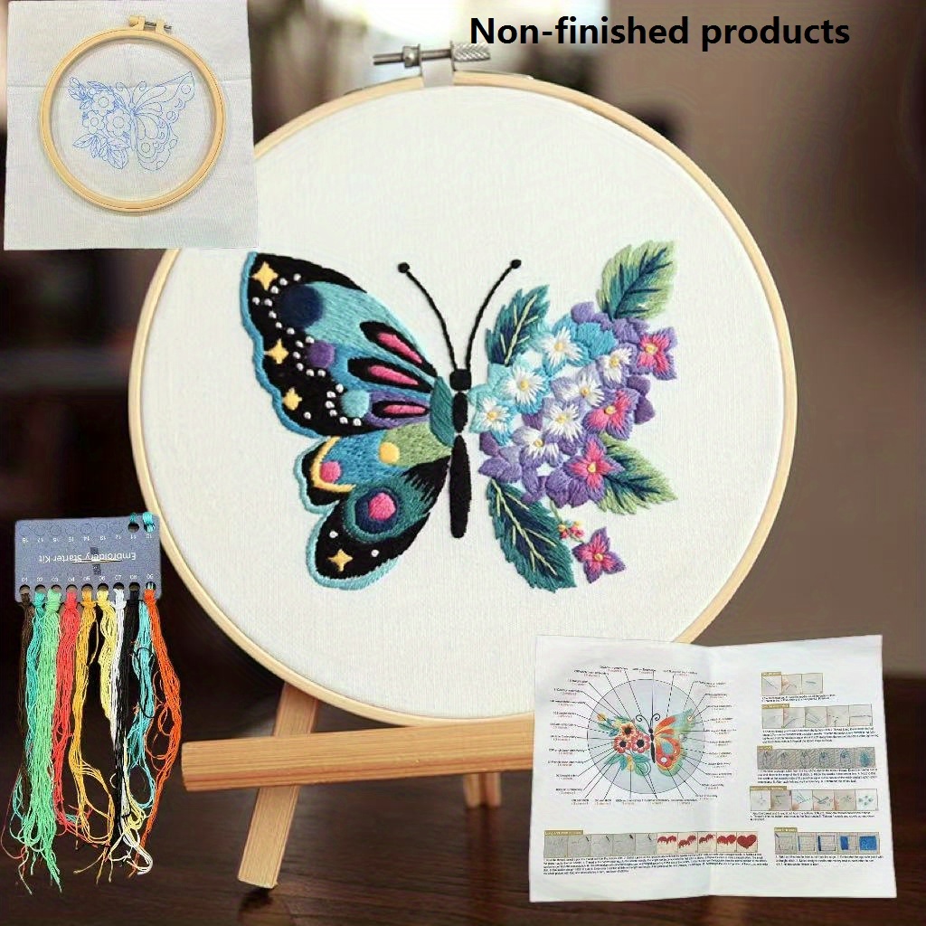 Joyhoor Cross Stitch Kits for Beginners Stamped Cross-Stitch Supplies  Needlework preprint Embroidery Kits for Adults DIY Needlepoint Kits  Embroidery