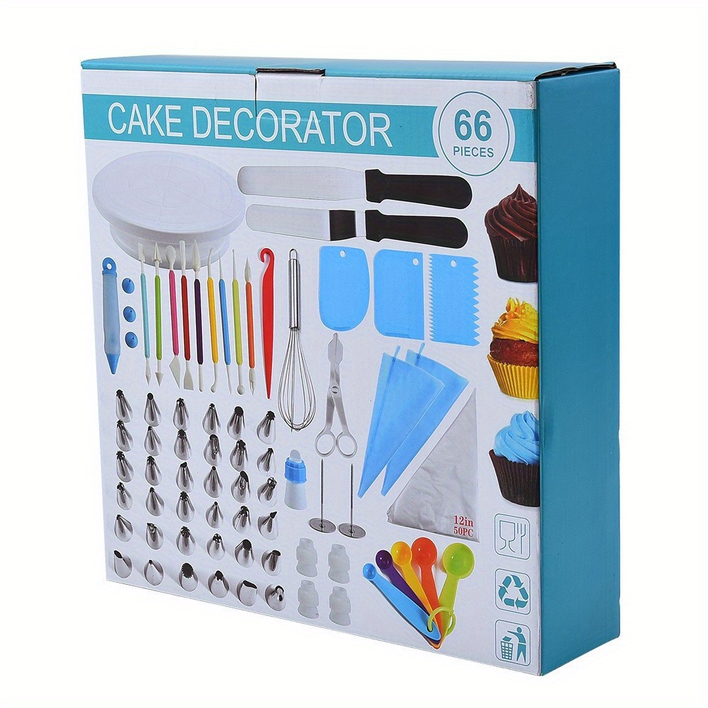 114 Pieces Cake Decorating Supplies Kit for Beginners, Cupcake Decorating Tools Baking Supplies Set for Kids and Adults, Cake Turntable Stands, Piping