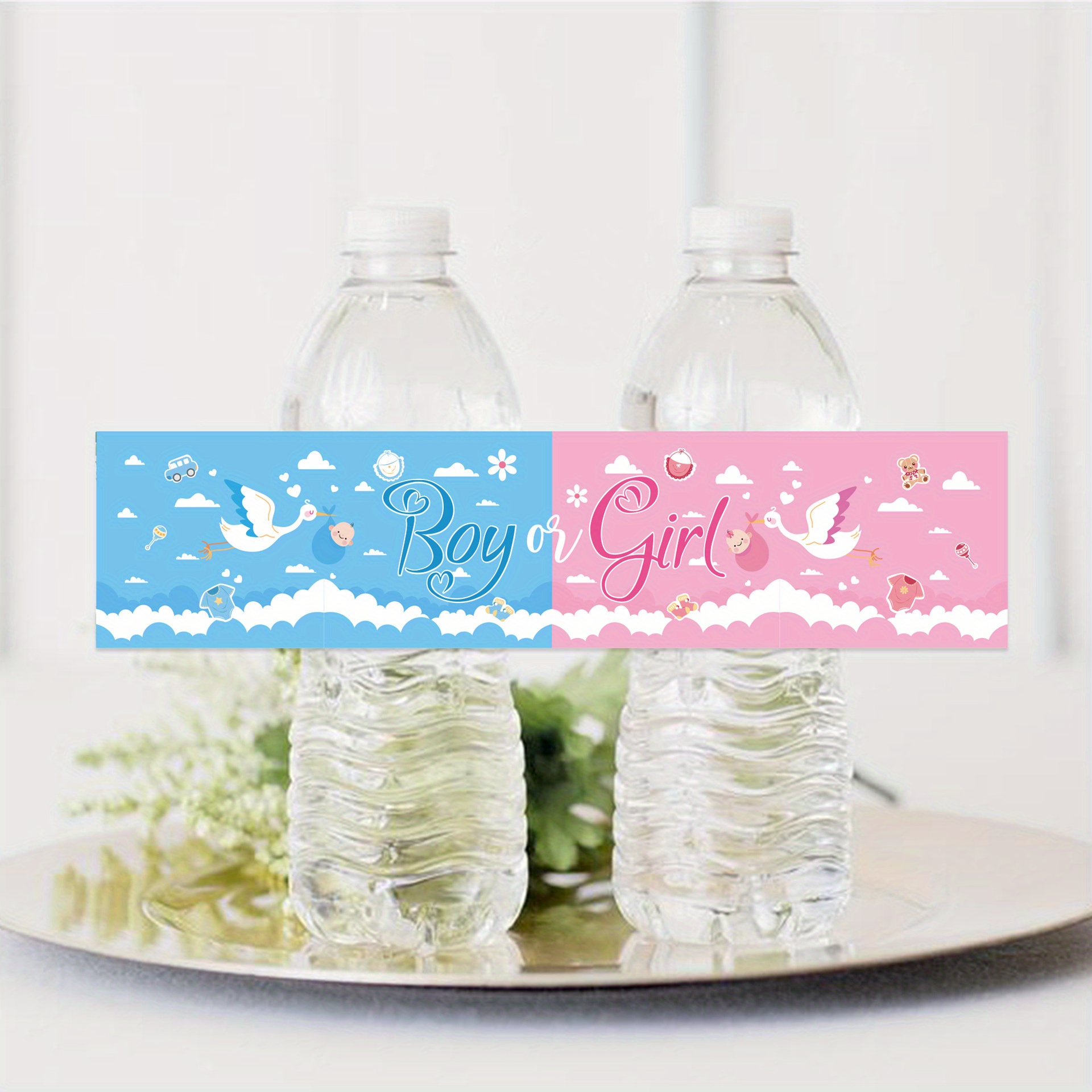 Gender Reveal Party Water Bottle Stickers Teenager Stuff - Temu