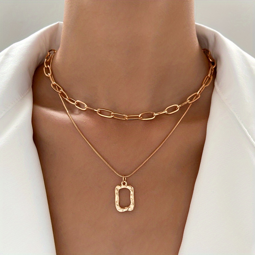 1pc Simple Two-layered Chunky Chain Necklace For Women's Business