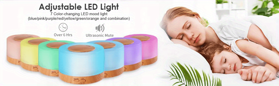 1pc aroma diffuser essential oil large room office 500ml wood color diffusers for home night lamp cool mist air humidifier for bedroom quiet with remote control ambient 7 led light waterless auto off aromatherapy diffuser for gift details 1