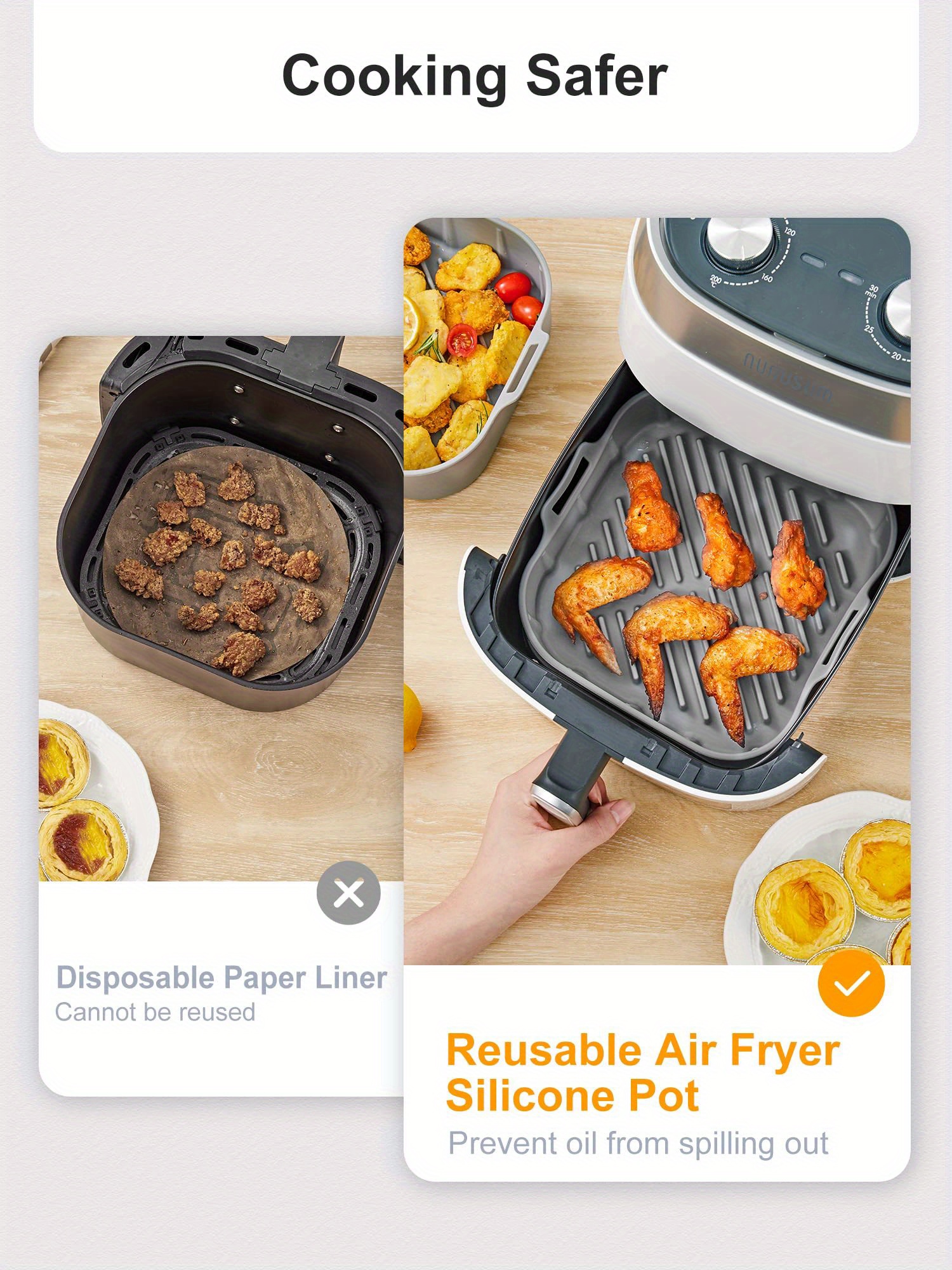 Silicone Air Fryer Liner Heavy Duty Reusable Air Fryer Temu Canada