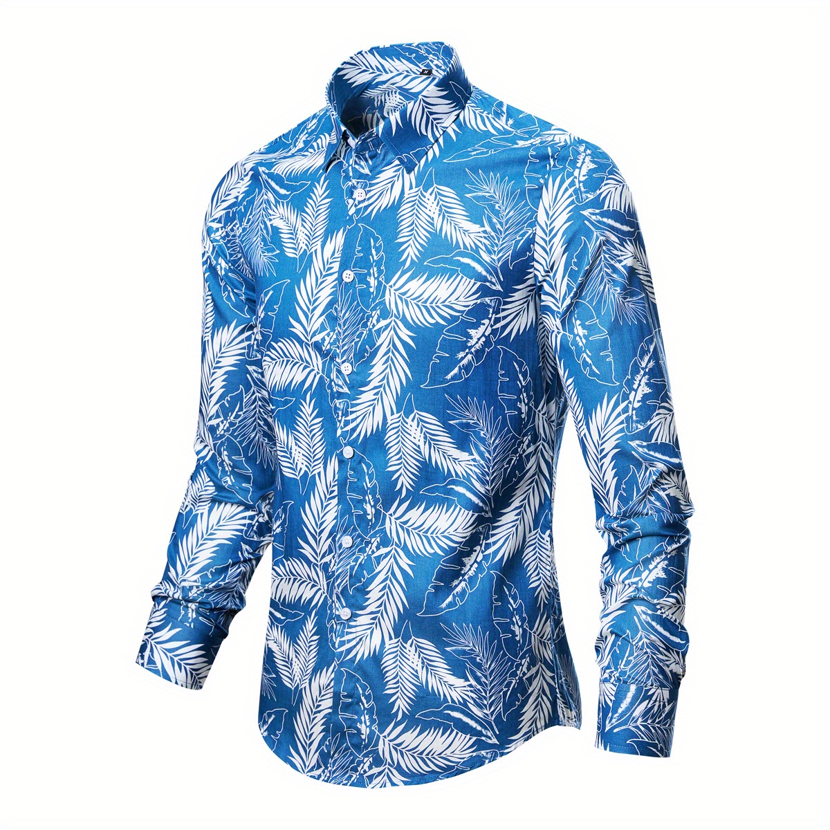  Men's Vintage Floral Printed Hawaiian Shirts Long Sleeve Button  Down Tee Shirts Summer Beach Leisure Tank Tops XLT T Shirts for Men Blue :  Sports & Outdoors