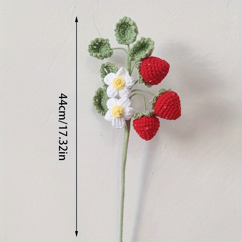 Cuteeeshop Crochet Kits Crochet Strawberry Flowers Bouquet For