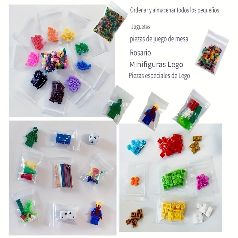 Bolsas Plástico Pequeñas 100 Mini Bolsitas 7 Tamaños - Temu