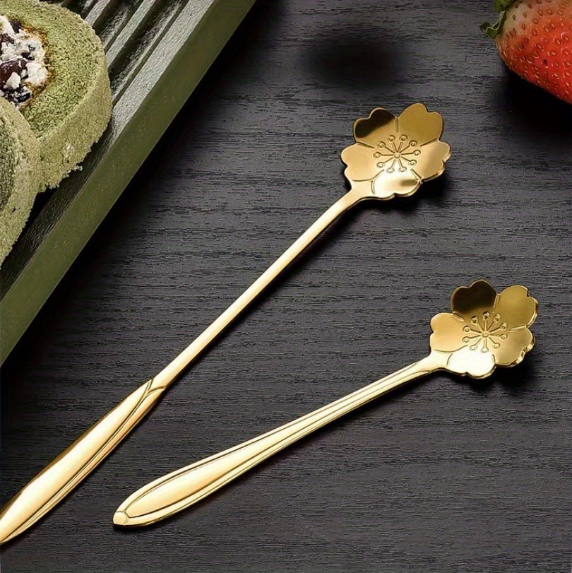 Stainless Steel Cherry Spoon Elegant Golden Perfect Temu Australia 5439