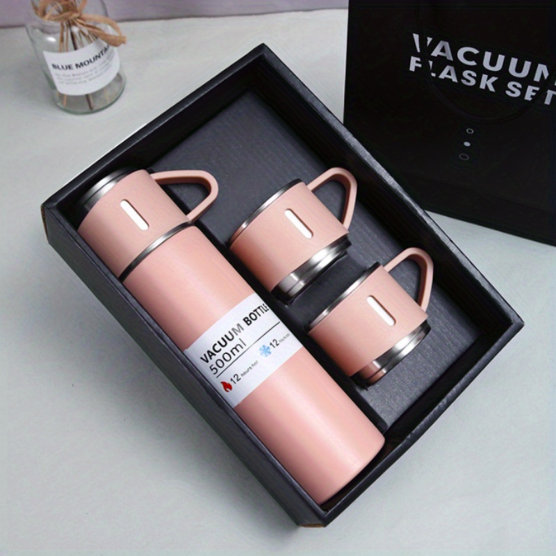 500ml/17.6oz Vacuum Insulated Flask Double Walled Vacuum Flask Stainless  Steel Thermo Bottle with Cup for Coffee Tea Hot Drink and Cold Drink Travel  Mug 