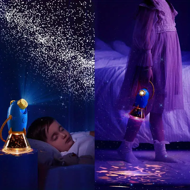 1pc star lamp projector galaxy projector for bedroom night light projector for kids adults gaming room ceiling room decor blue details 3