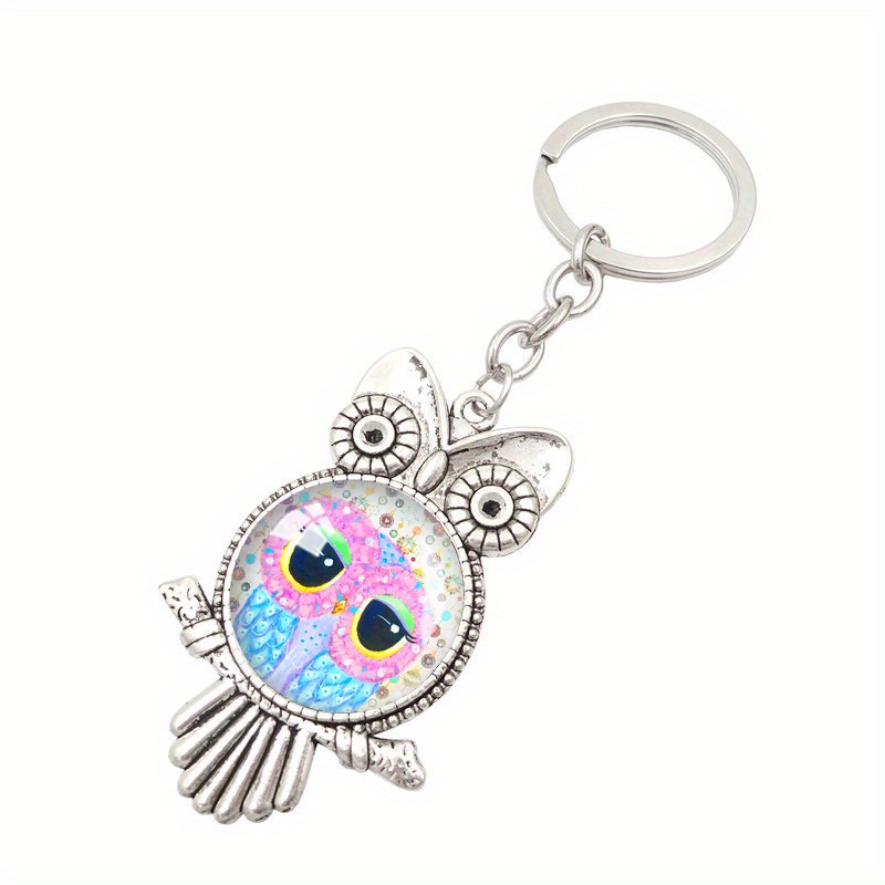 Cute Keychain Sparkling Crystal Owl Key Rings Animal India