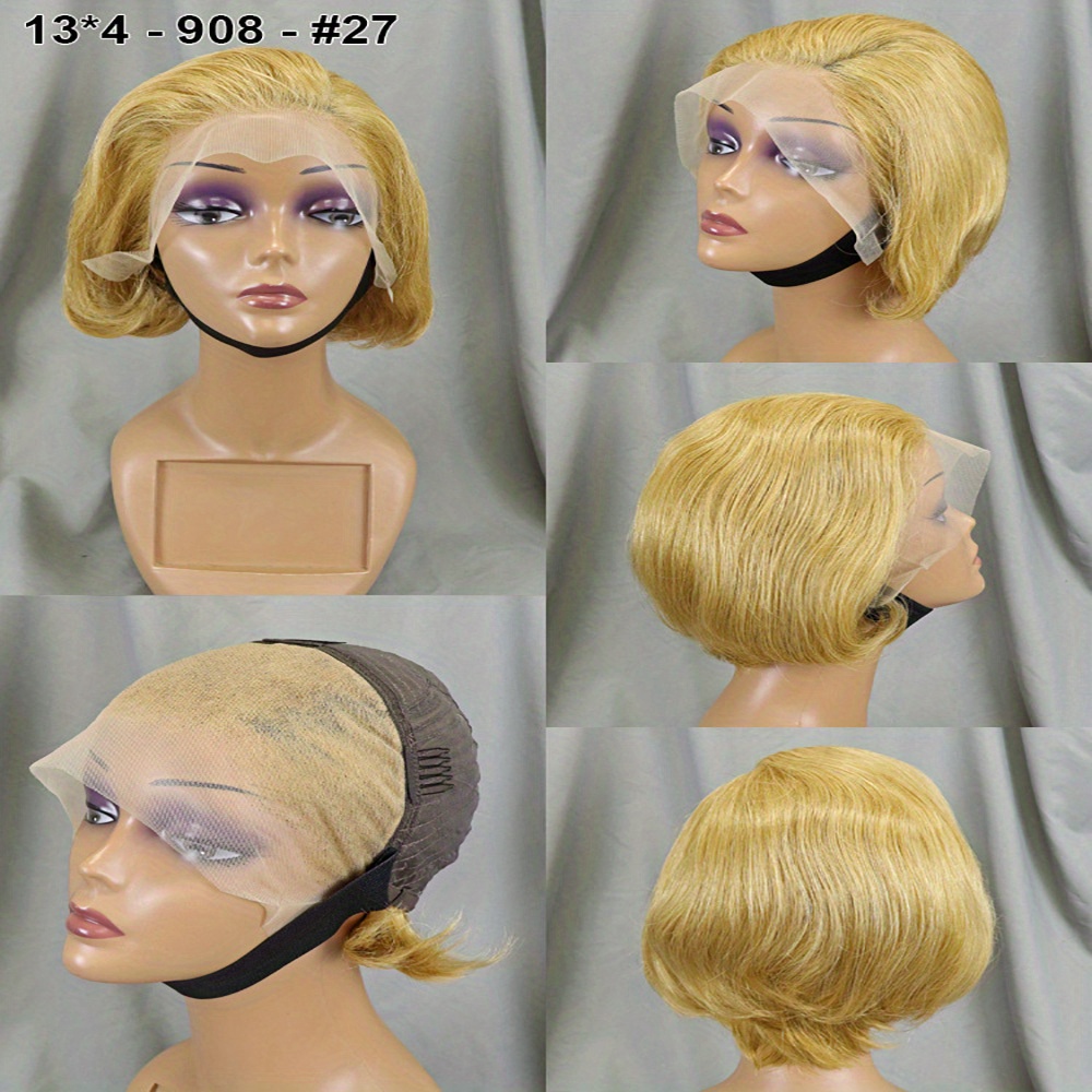 Sleek and Stylish 13x1 Lace Front Human Hair Pixie Cut Wig with T Part -  Perfect for Short Hair Styles and Side Parting