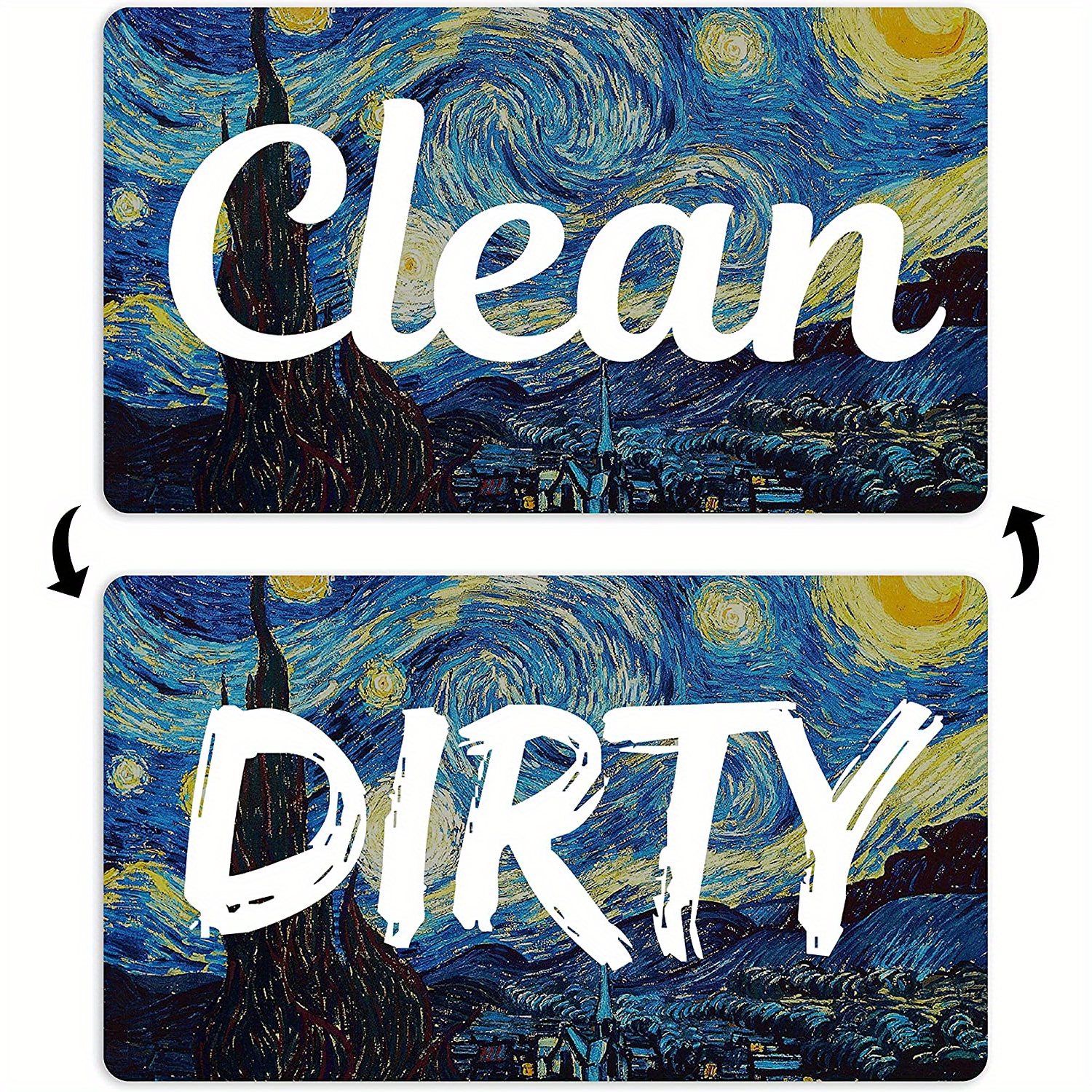 TEYGA Bamboo Dishwasher Magnet Clean Dirty Sign - Clean Dirty Magnet for  Dishwas