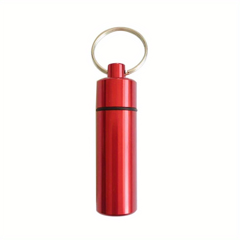 Outil Gadget Randonnée en plein air Camping Bouteille de pilules ronde en  aluminium porte-clés, boîte