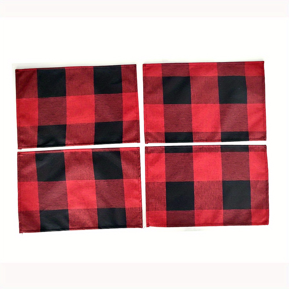 Plaid Kitchen Towels Orange & Black