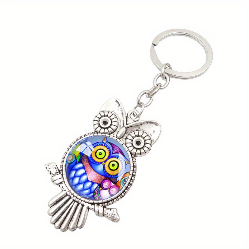 Cute Keychain Sparkling Crystal Owl Key Rings Animal India