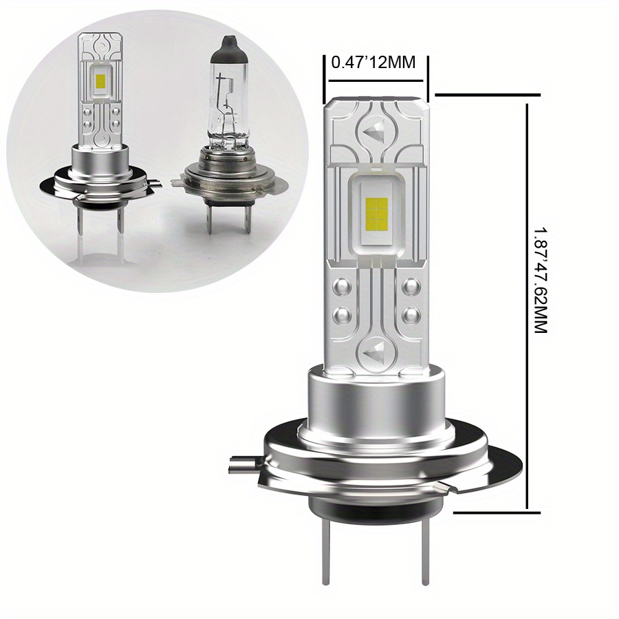 AUXITO-bombilla LED H1 de 2 uds, faro sin ventilador inalámbrico con diseño  de tamaño Mini, para Chips CSP de luz LED Canbus, 12000LM, color blanco -  AliExpress