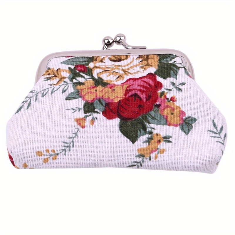 Vintage floral cross stitch embroidery clutch bag purse