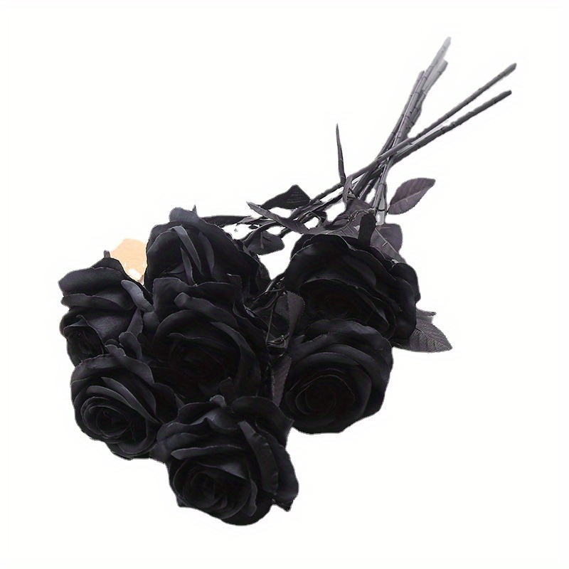 1 pc 50cm Black Rose Artificial Flower Single Branch Flower Home