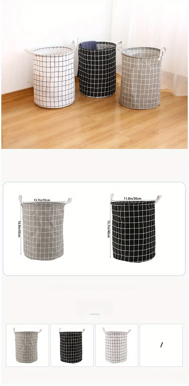 1pc round dirty clothes basket laundry basket portable dirty clothes hamper laundry hhamper storage bucket details 0