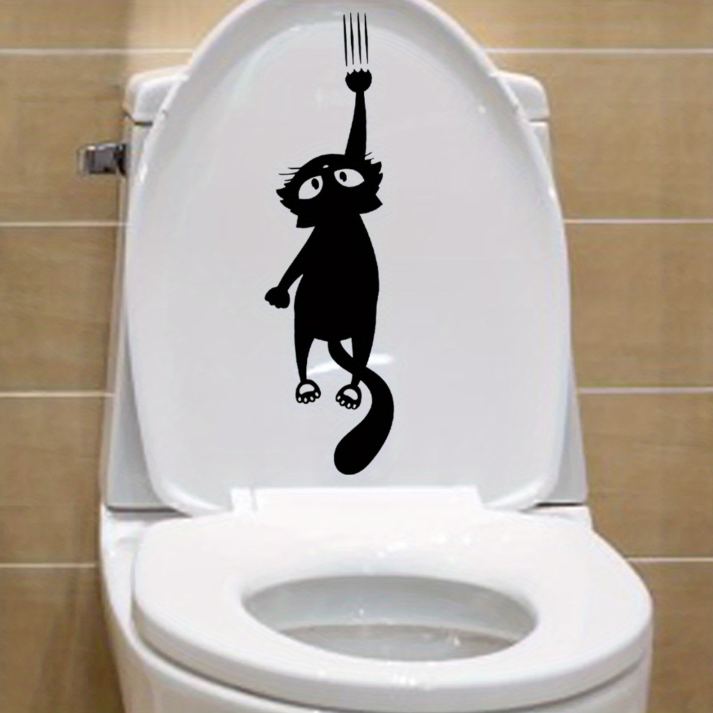 1pc Catch Toilet Sticker, Self Adhesive Removable Pvc Sticker For Living Room Bedroom Decoration Stickers -winter, New Year