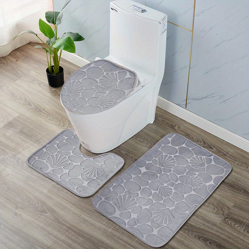 Bathroom U-shaped Contour Rug Bathroom Absorbent Floor Mat, Toilet