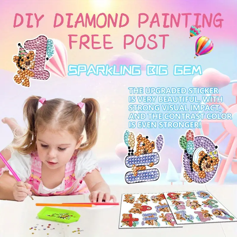 Diamond Painting Kit Diamond Art Sticker Craft With Gem Tools, Arts And  Crafts For Ages 4-6 8-12, The Best Mosaic Animal Sticker Gift For Boys And  Girls Diy - Temu
